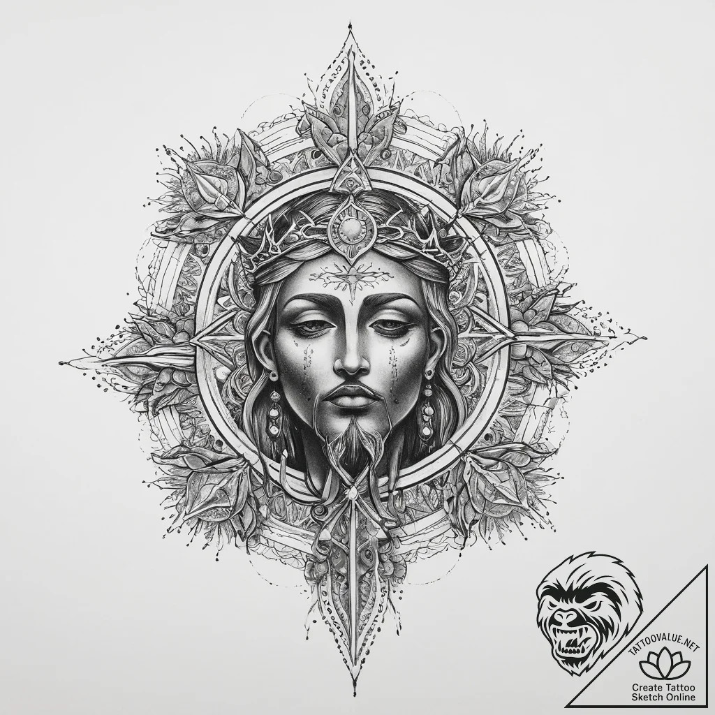 Tattoo sketch holy foundation - tattoo sketch (№1759495285_0, 03.10.2025 12:41) — tattoovalue.net