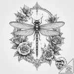 Tattoo sketch damselfly, tattoo flash sheet d… – tattoo sketch (№1759498119_0, 03.10.2025 13:28) — tattoovalue.net