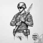 Tattoo sketch soldier with a scissors, tattoo… – tattoo sketch (№1759499005_0, 03.10.2025 13:43) — tattoovalue.net