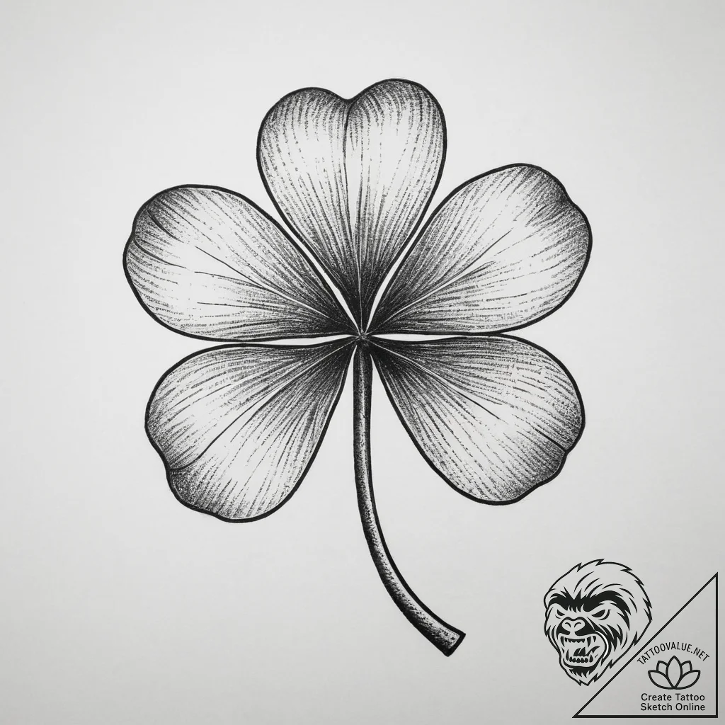 Tattoo sketch four-leaf clover, tattoo drawin... - tattoo sketch (№1759500095_0, 03.10.2025 14:01) — tattoovalue.net