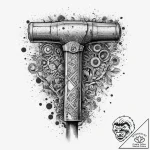 Tattoo sketch berlin wall with a hammer, tatt… – tattoo sketch (№1759501621_0, 03.10.2025 14:27) — tattoovalue.net