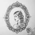Tattoo sketch vintage mirror tattoo – tattoo sketch (№1759502949_0, 03.10.2025 14:49) — tattoovalue.net