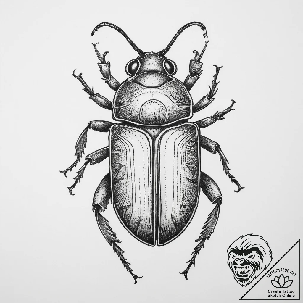 Tattoo sketch whirligig beetle, tattoo sketch... - tattoo sketch (№1759503384_0, 03.10.2025 14:56) — tattoovalue.net