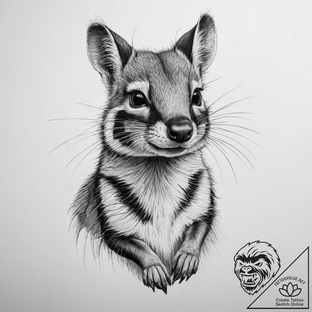 Tattoo sketch numbat, tattoo drawing outline,... - tattoo sketch (№1759503601_0, 03.10.2025 15:00) — tattoovalue.net