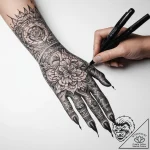 Tattoo sketch hands with a pen – tattoo sketch (№1759504259_0, 03.10.2025 15:10) — tattoovalue.net