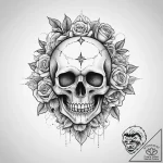 Tattoo sketch a book with a skull, concept ar… – tattoo sketch (№1759505130_0, 03.10.2025 15:25) — tattoovalue.net