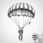 Tattoo sketch skydiving a parachute – tattoo sketch (№1759505780_0, 03.10.2025 15:36) — tattoovalue.net