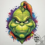 Tattoo sketch the grinch with a horn, concept… – tattoo sketch (№1759505995_0, 03.10.2025 15:39) — tattoovalue.net