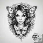 Tattoo sketch butterfly girl tattoo, ink illu… – tattoo sketch (№1759506211_0, 03.10.2025 15:43) — tattoovalue.net