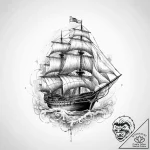 Tattoo sketch ship – tattoo sketch (№1759508831_0, 03.10.2025 16:27) — tattoovalue.net