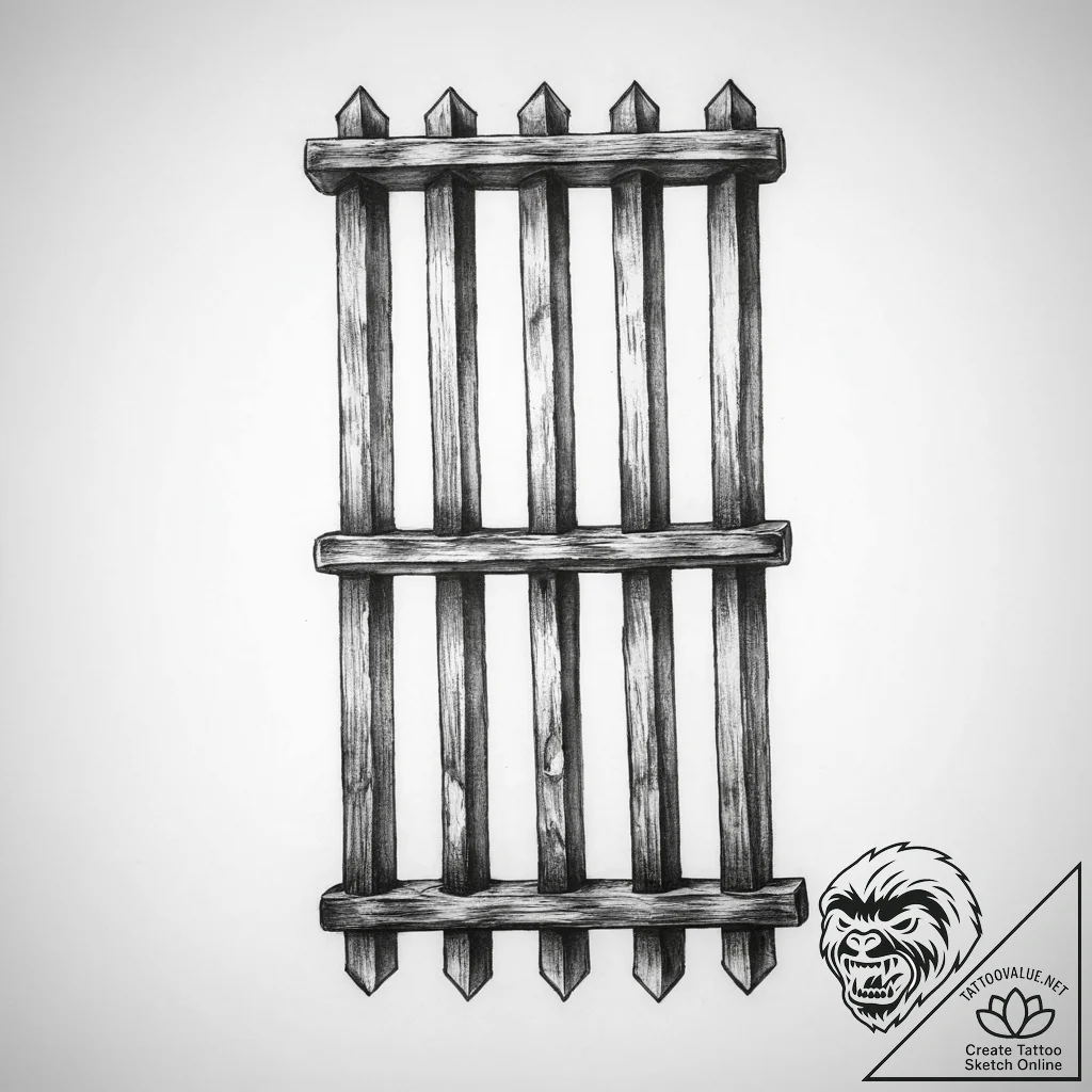 Tattoo sketch prison bars - tattoo sketch (№1759509917_0, 03.10.2025 16:45) — tattoovalue.net