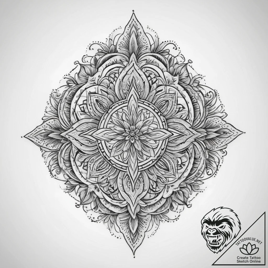 Tattoo sketch amaranth, tattoo line art, blac... - tattoo sketch (№1759510142_0, 03.10.2025 16:49) — tattoovalue.net
