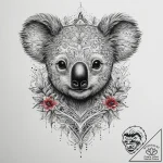 Tattoo sketch koala, tattoo line art, rough s… – tattoo sketch (№1759510360_0, 03.10.2025 16:52) — tattoovalue.net