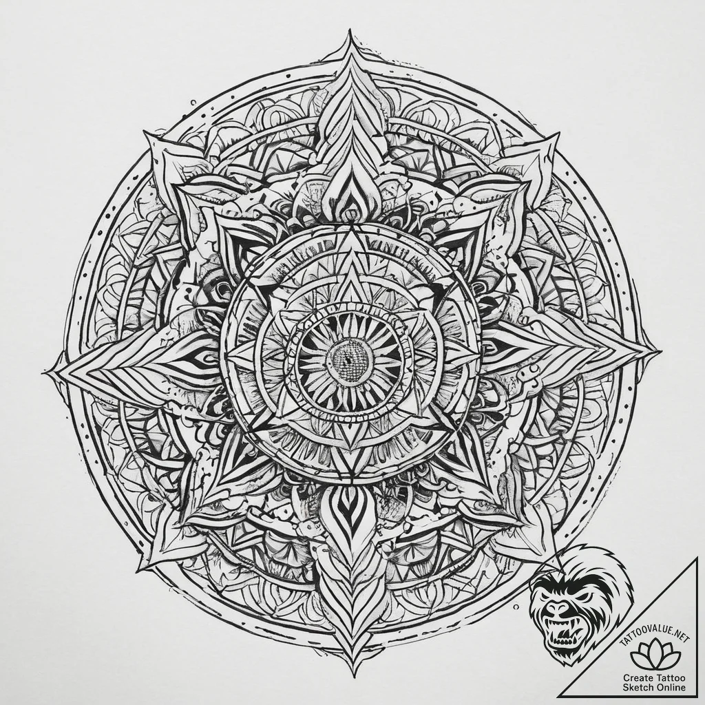 Tattoo sketch cosmic past, artistic tattoo sk... - tattoo sketch (№1759510576_0, 03.10.2025 16:56) — tattoovalue.net