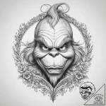 Tattoo sketch the grinch with a paw, tattoo f… – tattoo sketch (№1759511010_0, 03.10.2025 17:03) — tattoovalue.net