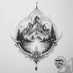 Tattoo sketch spiritual landscape, ink illust… – tattoo sketch (№1759511875_0, 03.10.2025 17:17) — tattoovalue.net