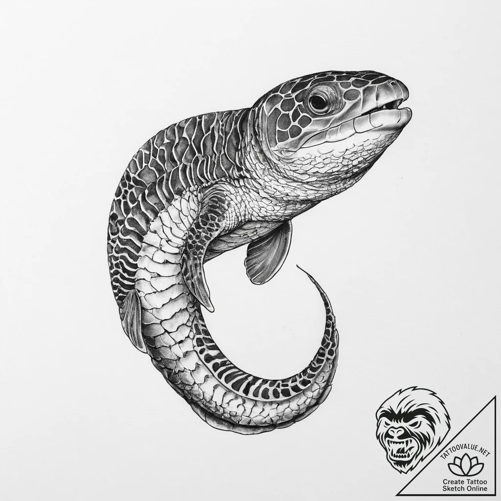 Tattoo sketch moray eel - tattoo sketch (№1759513837_0, 03.10.2025 17:50) — tattoovalue.net