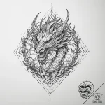 Tattoo sketch абстрактный дракон, tattoo line… – tattoo sketch (№1759514704_0, 03.10.2025 18:05) — tattoovalue.net