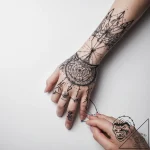 Tattoo sketch hands with a thread – tattoo sketch (№1759516231_0, 03.10.2025 18:30) — tattoovalue.net