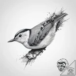 Tattoo sketch white-breasted nuthatch, tattoo… – tattoo sketch (№1759518833_0, 03.10.2025 19:13) — tattoovalue.net