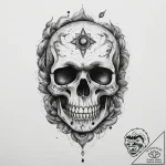 Tattoo sketch череп с туманностью, tattoo dra… – tattoo sketch (№1759521463_0, 03.10.2025 19:57) — tattoovalue.net