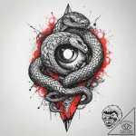 Tattoo sketch geometric snake, concept art fo… – tattoo sketch (№1759522335_0, 03.10.2025 20:12) — tattoovalue.net