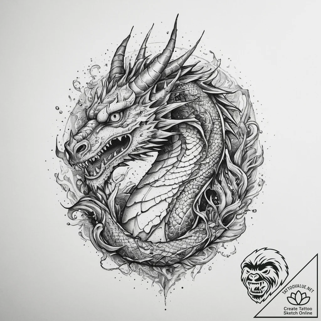Tattoo sketch dragon rider, tattoo drawing ou... - tattoo sketch (№1759523877_0, 03.10.2025 20:37) — tattoovalue.net