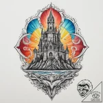 Tattoo sketch castle, ink illustration for ta… – tattoo sketch (№1759524094_0, 03.10.2025 20:41) — tattoovalue.net