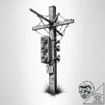 Tattoo sketch telephone pole with a sign – tattoo sketch (№1759525851_0, 03.10.2025 21:10) — tattoovalue.net