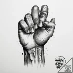 Tattoo sketch fist of solidarity, tattoo line… – tattoo sketch (№1759526068_0, 03.10.2025 21:14) — tattoovalue.net