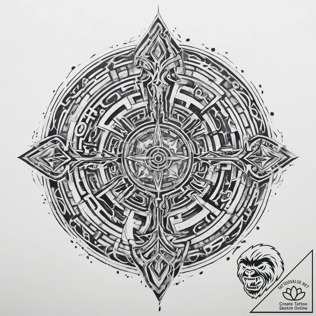 Tattoo sketch magical labyrinth - tattoo sketch (№1759528037_0, 03.10.2025 21:47) — tattoovalue.net