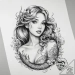 Tattoo sketch mermaid tattoo – tattoo sketch (№1759528260_0, 03.10.2025 21:51) — tattoovalue.net