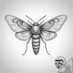Tattoo sketch clothes moth – tattoo sketch (№1759529136_0, 03.10.2025 22:05) — tattoovalue.net