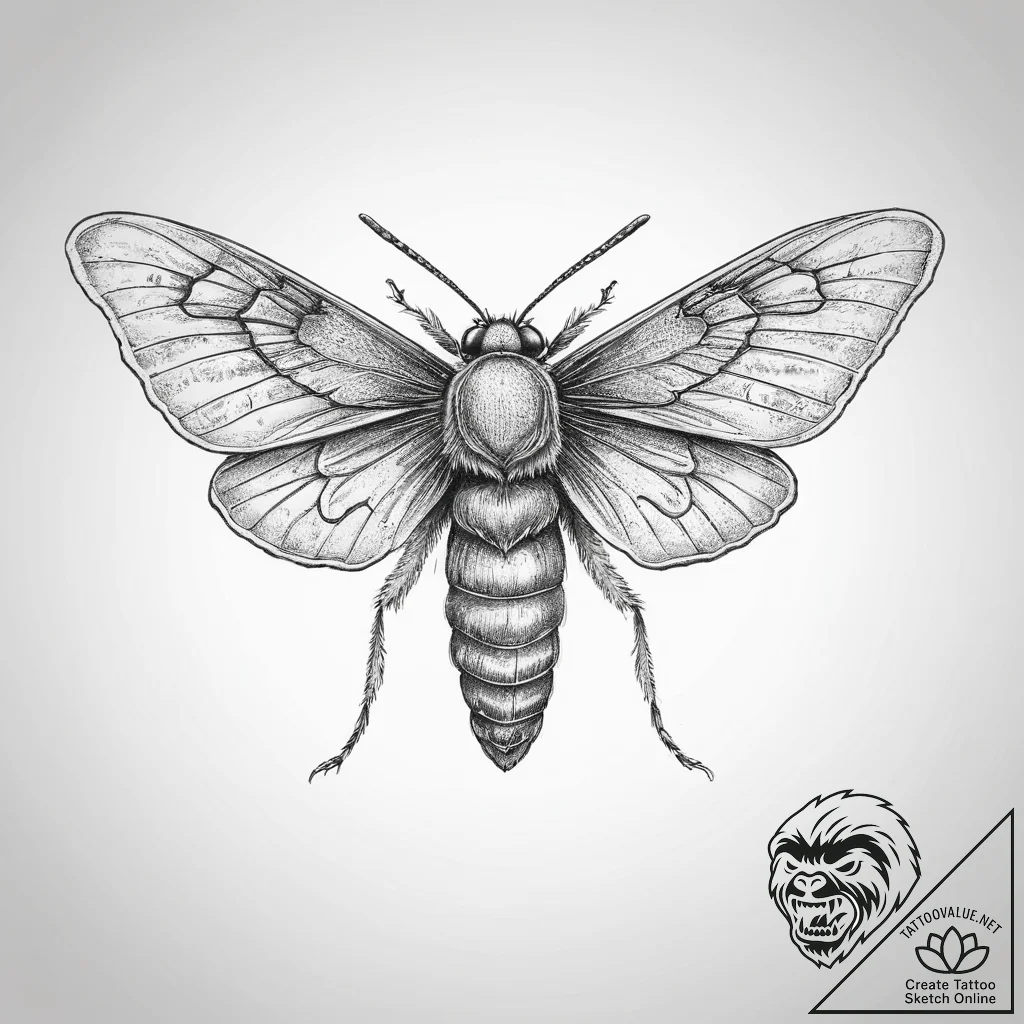 Tattoo sketch clothes moth - tattoo sketch (№1759529136_0, 03.10.2025 22:05) — tattoovalue.net