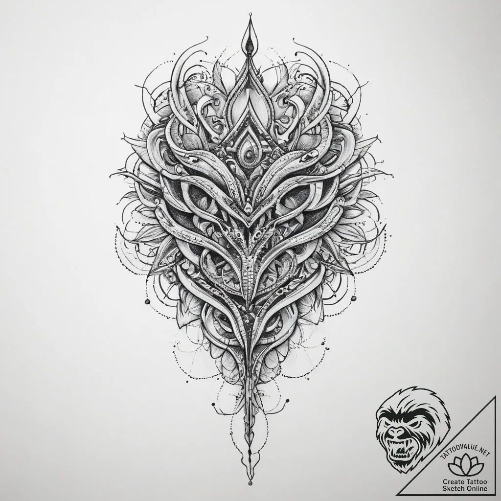Tattoo sketch узор в виде молнии - tattoo sketch (№1759529581_0, 03.10.2025 22:13) — tattoovalue.net
