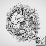 Tattoo sketch абстрактная лиса, concept art f… – tattoo sketch (№1759529798_0, 03.10.2025 22:16) — tattoovalue.net