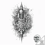 Tattoo sketch bio-mechanical машина, tattoo d… – tattoo sketch (№1759530024_0, 03.10.2025 22:20) — tattoovalue.net