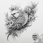 Tattoo sketch budgie, concept art for tattoo,… – tattoo sketch (№1759530674_0, 03.10.2025 22:31) — tattoovalue.net