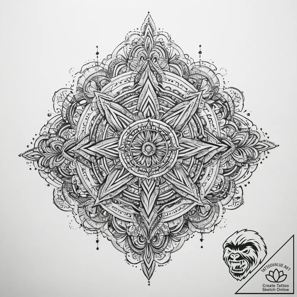 Tattoo sketch cosmic essence, ink illustratio... - tattoo sketch (№1759531541_0, 03.10.2025 22:45) — tattoovalue.net
