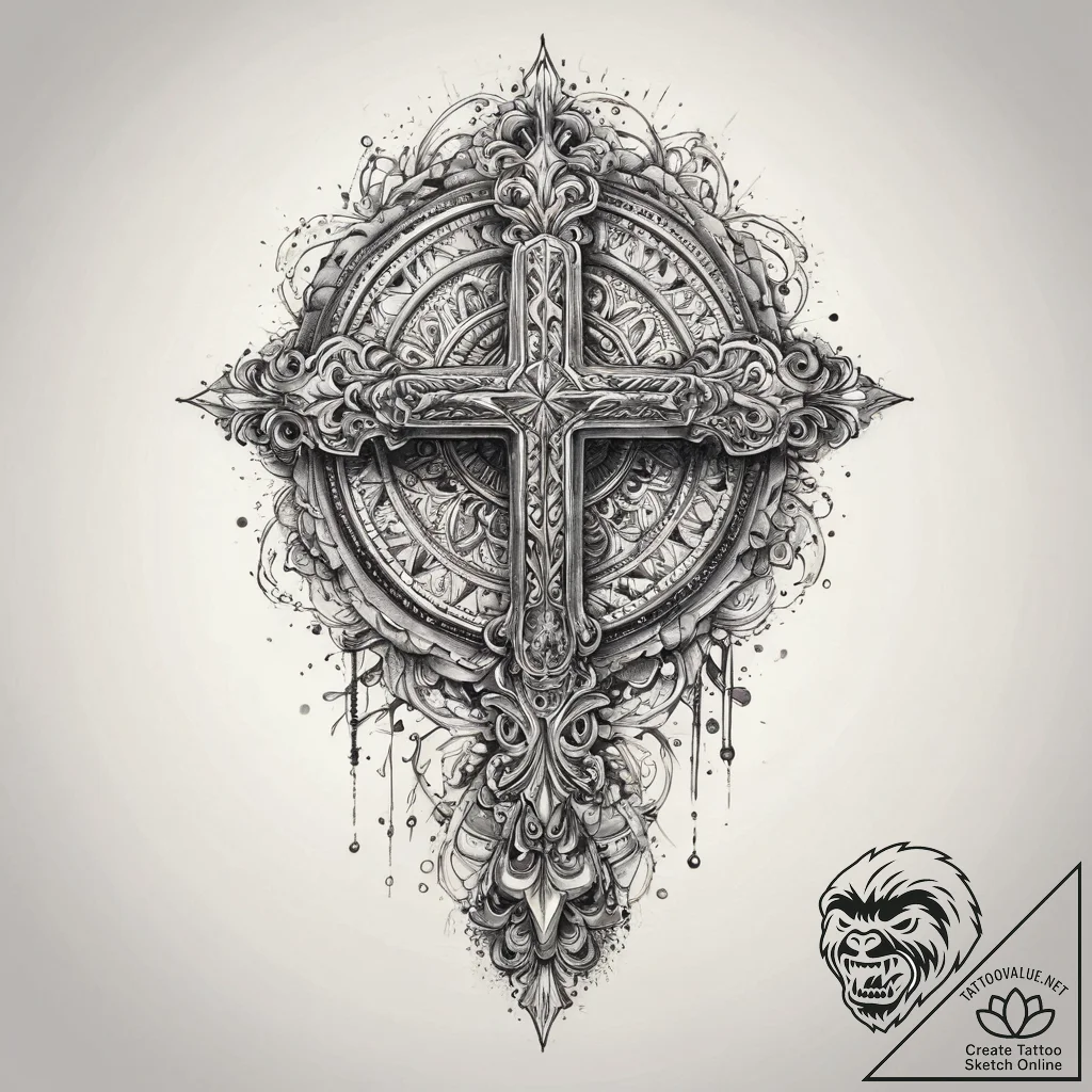 Tattoo sketch blessed being, ink illustration... - tattoo sketch (№1759532423_0, 03.10.2025 23:00) — tattoovalue.net