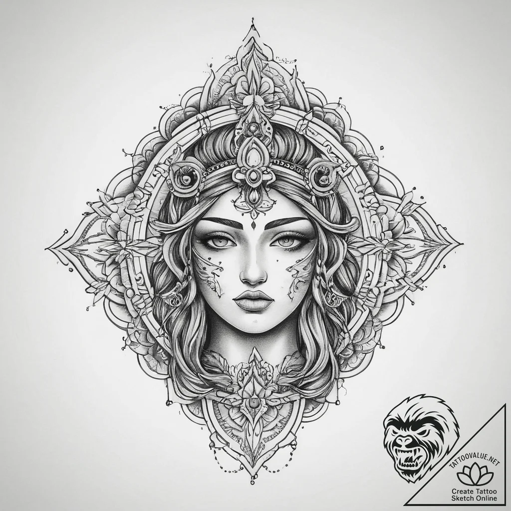 Tattoo sketch sacred representation, artistic... - tattoo sketch (№1759532855_0, 03.10.2025 23:07) — tattoovalue.net