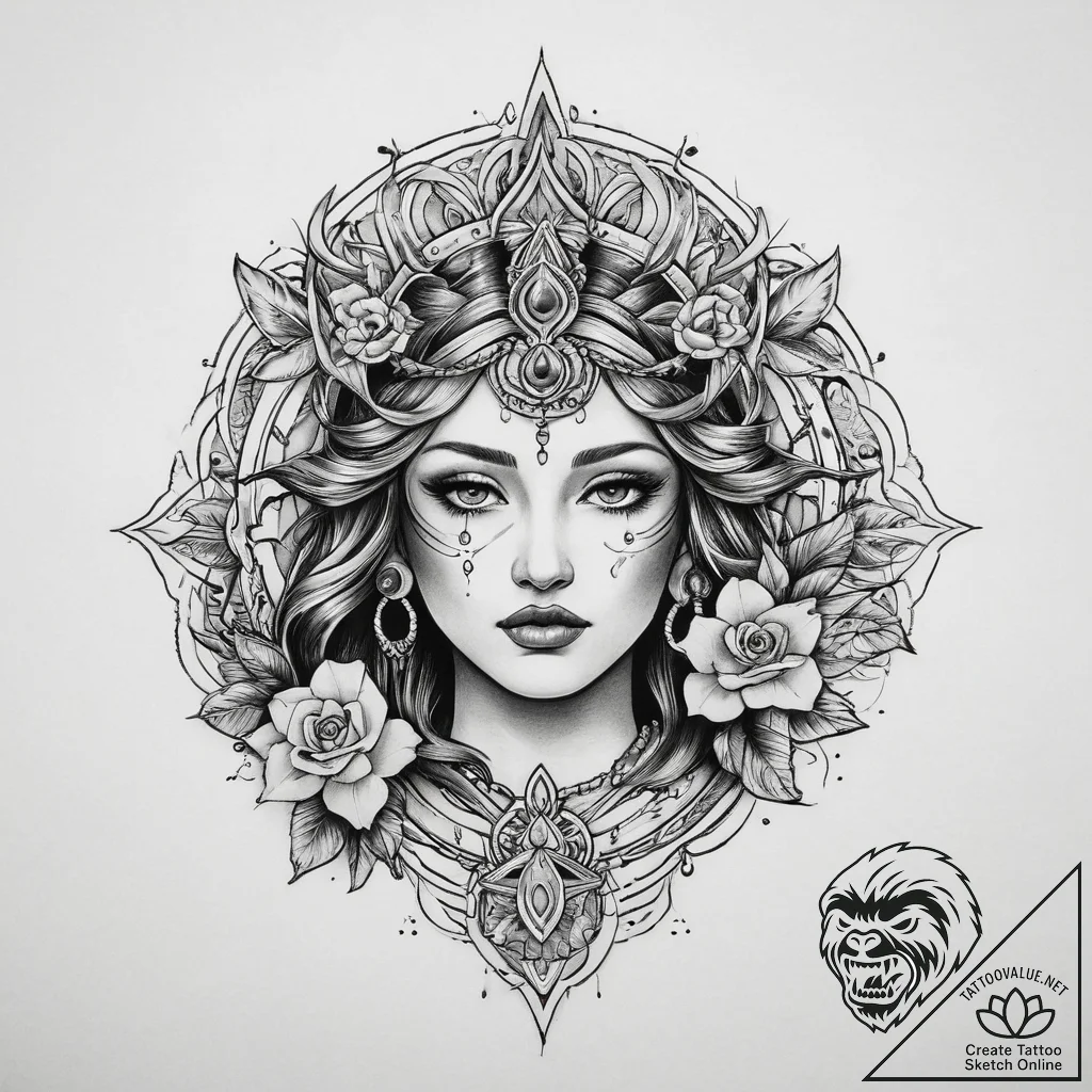 Tattoo sketch sacred story, tattoo flash shee... - tattoo sketch (№1759534379_0, 03.10.2025 23:32) — tattoovalue.net