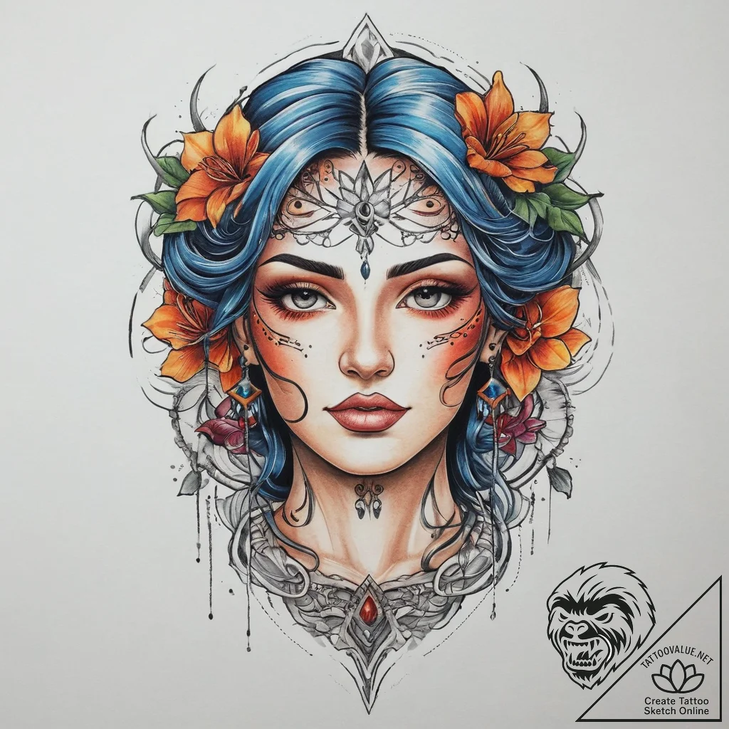 Tattoo sketch guru portrait, artistic tattoo... - tattoo sketch (№1759536329_0, 04.10.2025 00:05) — tattoovalue.net