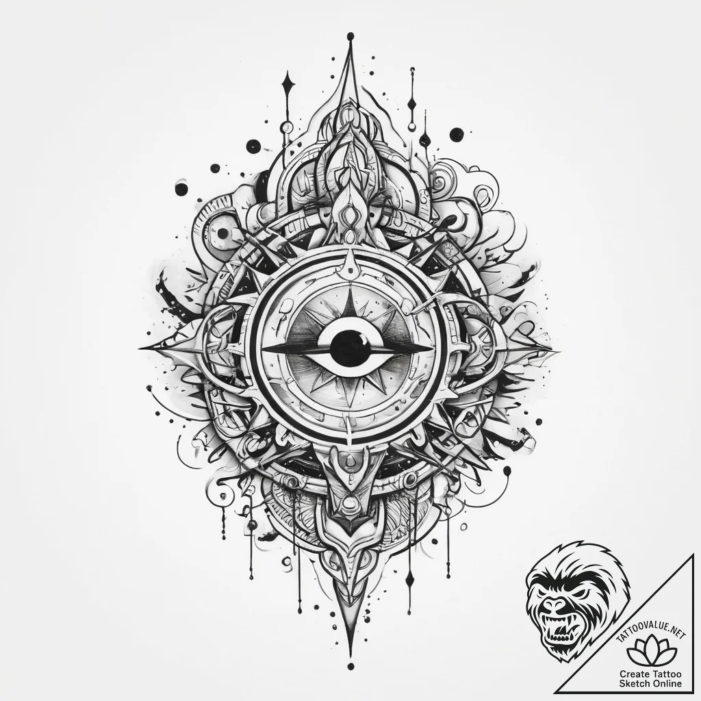 Tattoo sketch cosmic creation, artistic tatto... - tattoo sketch (№1759536546_0, 04.10.2025 00:09) — tattoovalue.net