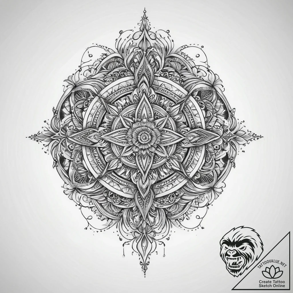 Tattoo sketch sacred portrayal, tattoo line a... - tattoo sketch (№1759536763_0, 04.10.2025 00:12) — tattoovalue.net
