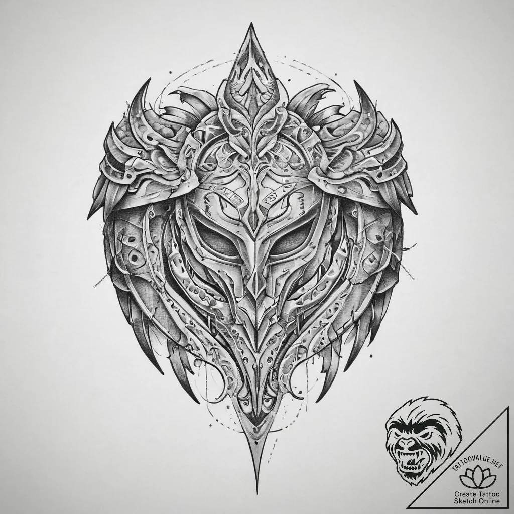 Tattoo sketch armor, concept art for tattoo,... - tattoo sketch (№1759537224_0, 04.10.2025 00:20) — tattoovalue.net