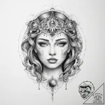 Tattoo sketch cosmic self – tattoo sketch (№1759537450_0, 04.10.2025 00:24) — tattoovalue.net