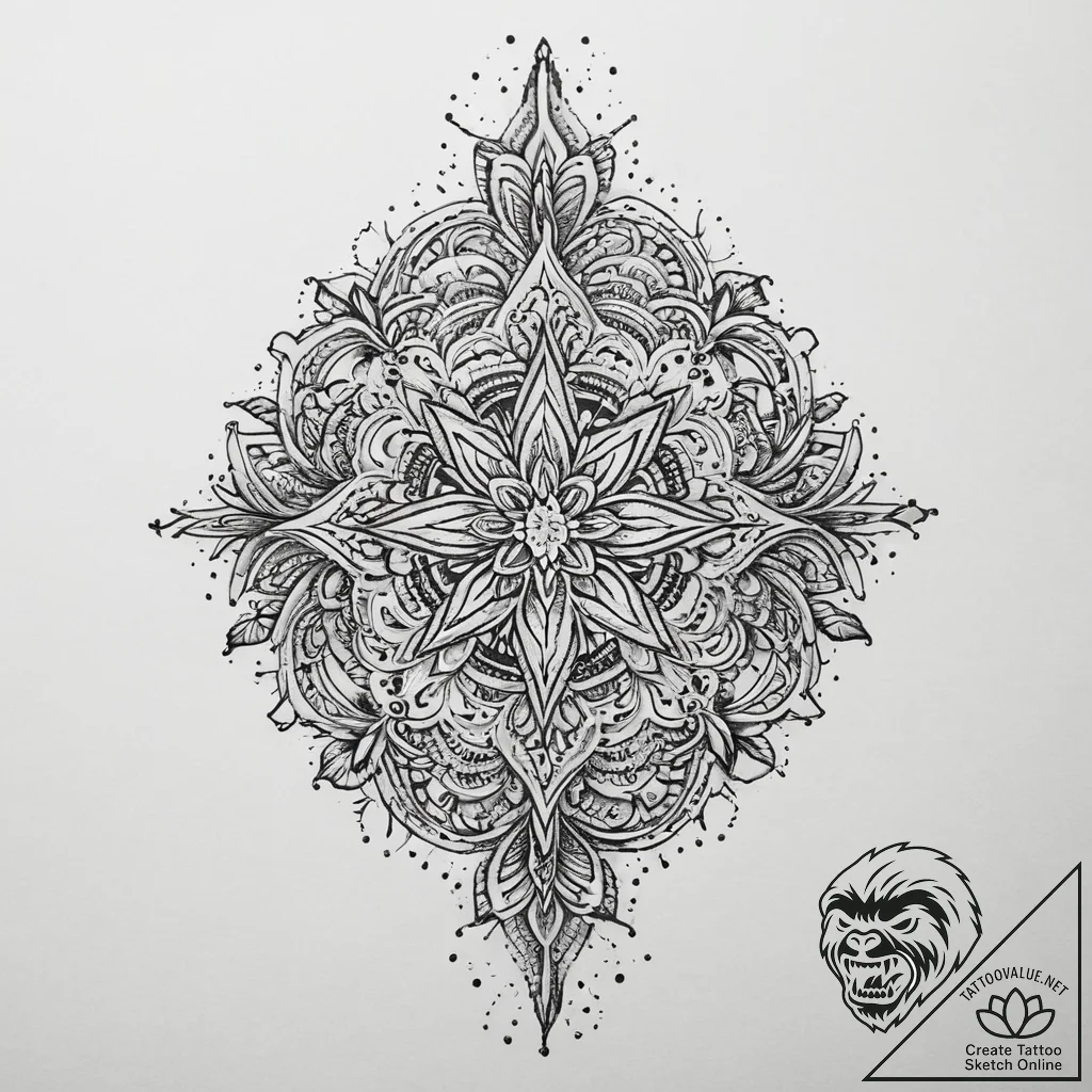 Tattoo sketch узор в виде льда, artistic tatt... - tattoo sketch (№1759537885_0, 04.10.2025 00:31) — tattoovalue.net