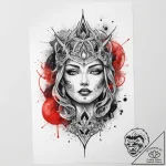 Tattoo sketch cosmic being, concept art for t… – tattoo sketch (№1759540292_0, 04.10.2025 01:11) — tattoovalue.net