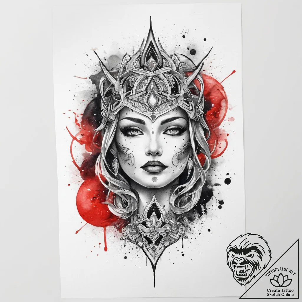 Tattoo sketch cosmic being, concept art for t... - tattoo sketch (№1759540292_0, 04.10.2025 01:11) — tattoovalue.net